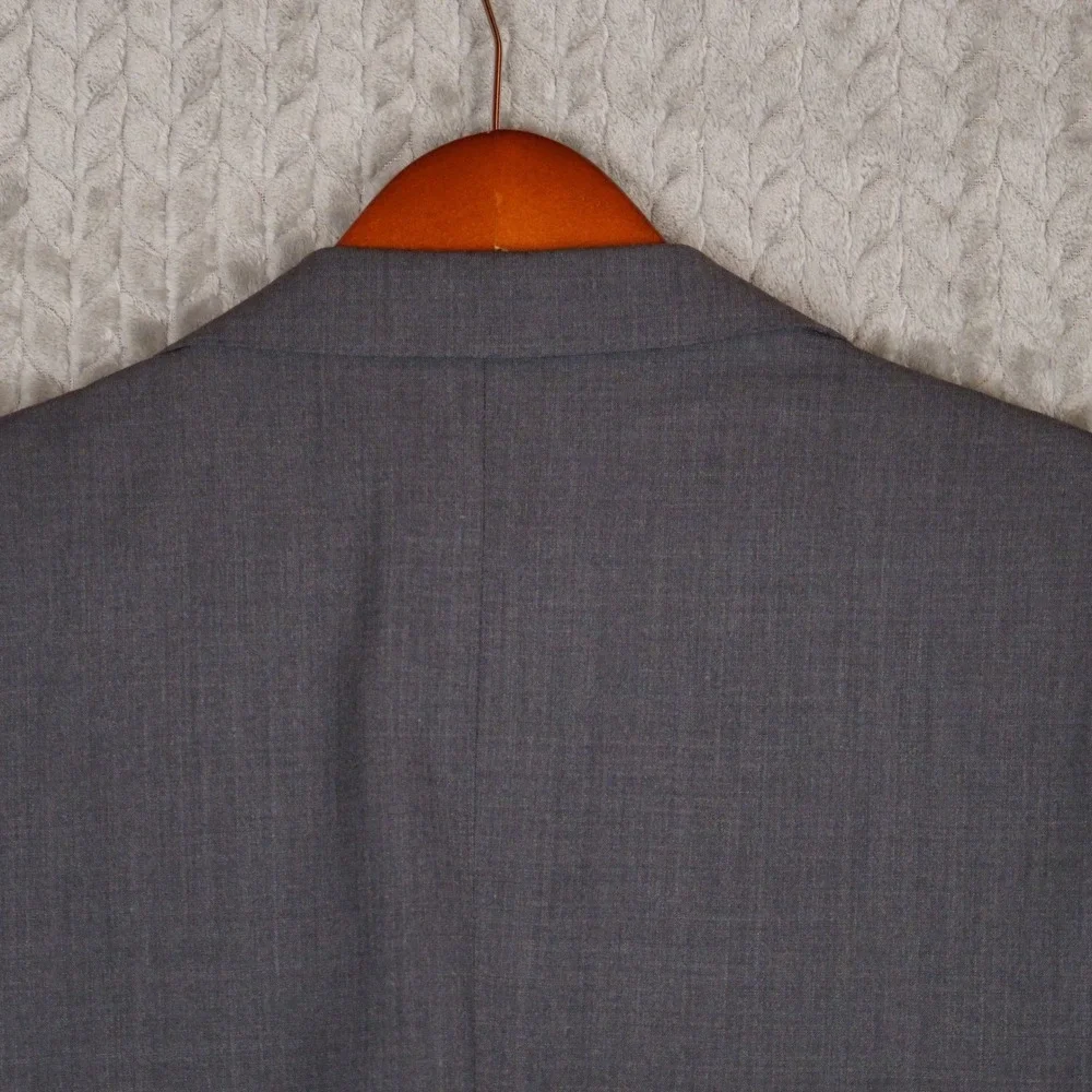Paul Fredrick Blazer Men 52L Grey Sport Coat Wool Blend Stretch Floral Pattern